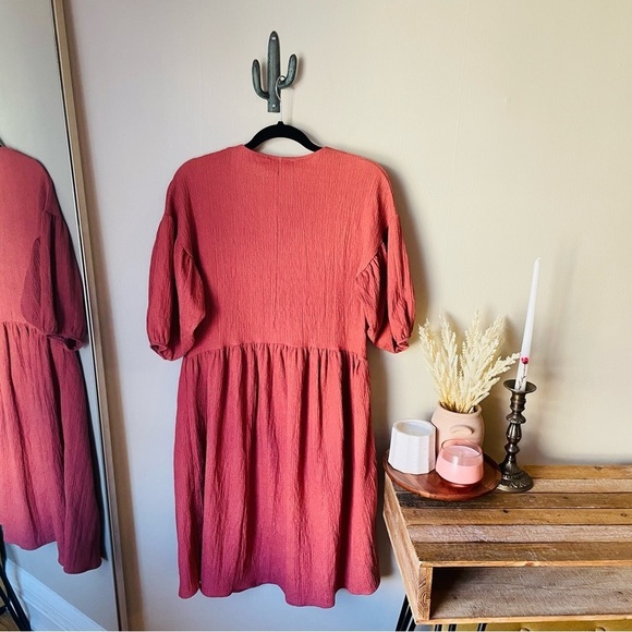 Zara Puff Sleeve Peasant Dress - Picture 5 of 9